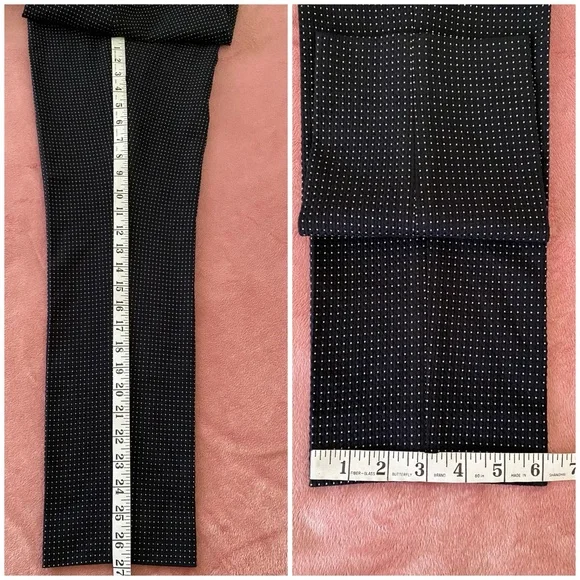 NWT White House Black Market Comfort Stretch Slim Ankle Pants Black White Dots - Picture 7 of 9